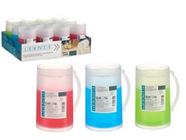 Leknes Jarra Enfriadora 473ml (473 ml) para Nevera y Lavavajillas de Plástico, 11x14.5x8 cm, Surtido de Colores (Azul, Rojo, Verde) (Set de 24)