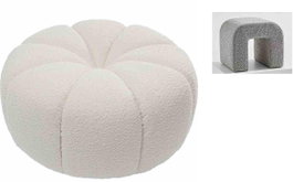 DKD Home Decor Reposapiés de Poliéster Borreguito Gris