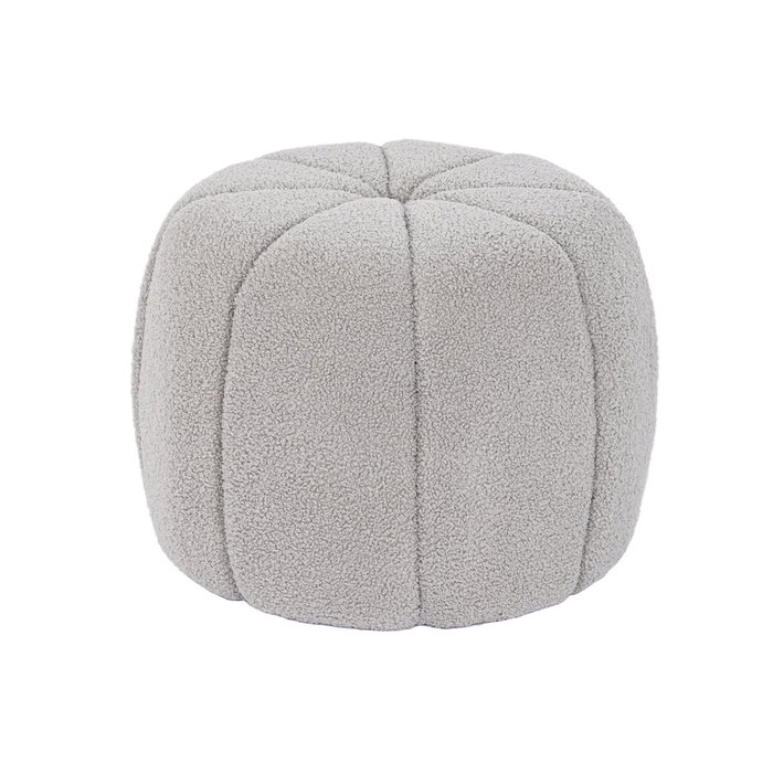 DKD Home Decor Reposapiés de Poliéster Borreguito Gris