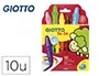 Giotto Lápices de Cera Super Bebé, Caja de 10 Colores Surtidos con Sacapuntas