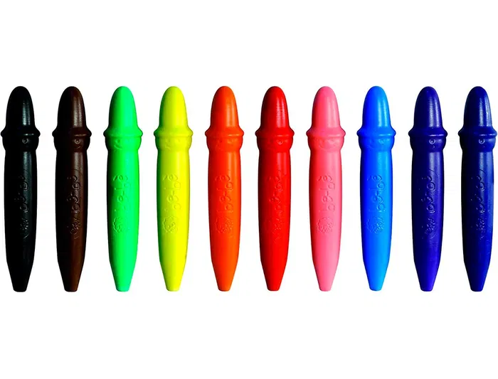 Giotto Lápices de Cera Super Bebé, Caja de 10 Colores Surtidos con Sacapuntas