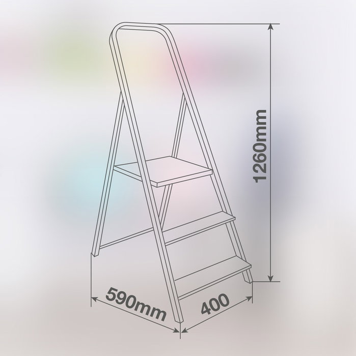 Hantums Escalera de Aluminio de 3 Peldaños (Máx. 150kg) Hantums Escalera de Aluminio de 3 Peldaños (Máx. 150kg)