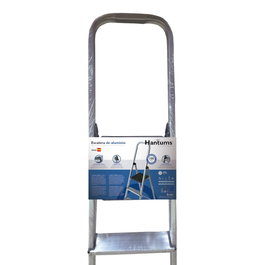 Hantums Escalera de Aluminio de 3 Peldaños (Máx. 150kg)