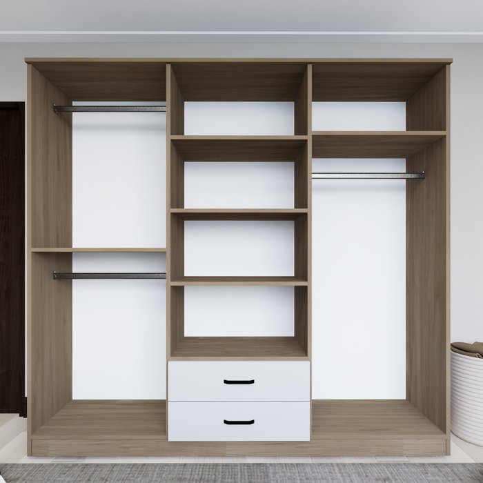 Hanah Home Armario 1600-64 Nogal Claro 180x190x45 cm