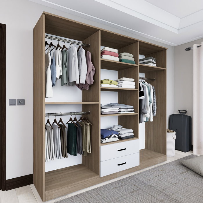 Hanah Home Armario 1600-64 Nogal Claro 180x190x45 cm