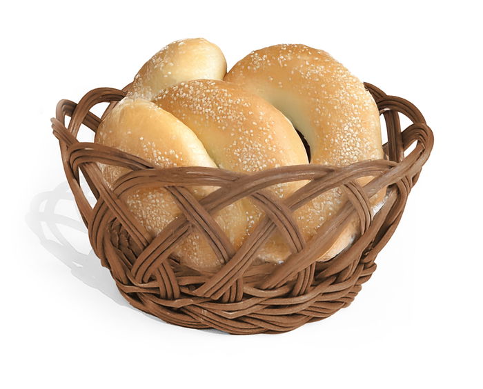 My Bar Cesta para Pan Redonda de Rattan PP, 24 x 8 cm (24 Unidades)