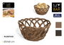My Bar Cesta para Pan Redonda de Rattan PP, 24 x 8 cm (24 Unidades)