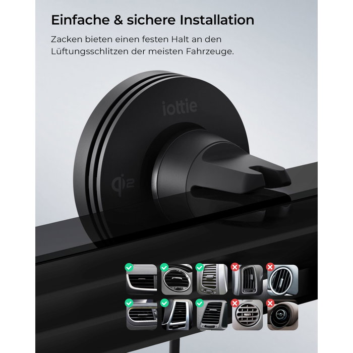 iOttie Velox Mini Qi2 Wireless MagSafe Air Vent Mount Negro