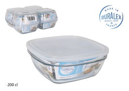 Duralex Fiambrera Cuadrada 2 L / 20 x 20 x 8 cm Tapa Transparente Freshbox (8 Unidades)