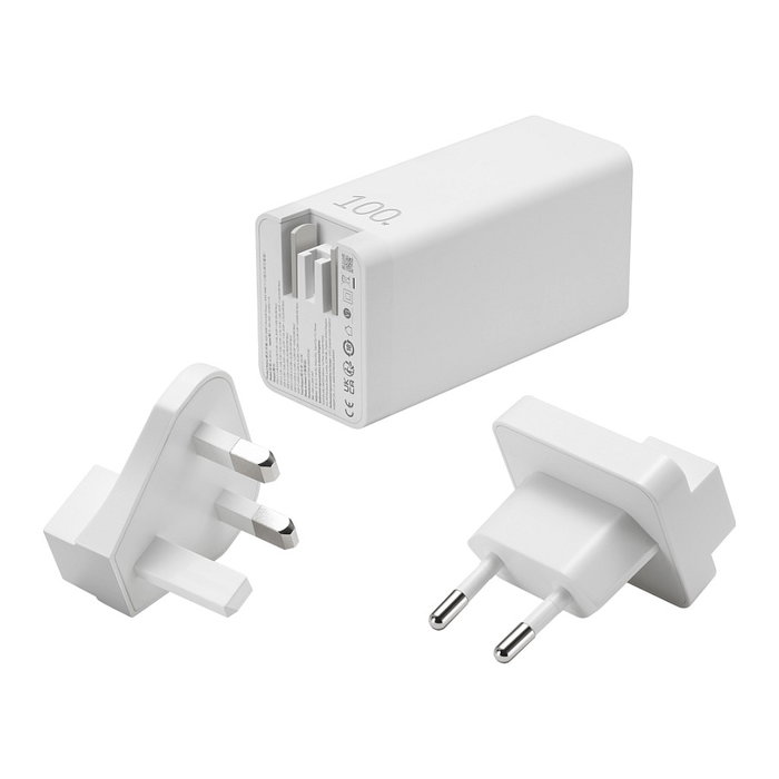 ASUS AC100-02 Cargador 100W USB-C 2 Puertos + USB-A para Portátil UX325 UM325 UX425 UX482 UX5400 CX1500 G513QR, Blanco, EU + UK