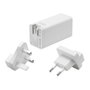 ASUS AC100-02 Cargador 100W USB-C 2 Puertos + USB-A para Portátil UX325 UM325 UX425 UX482 UX5400 CX1500 G513QR, Blanco, EU + UK