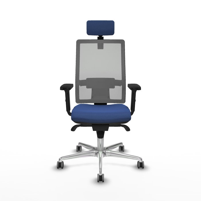 PIQUERAS Y CRESPO Silla de oficina Horna con mecanismo Sincro, Azul marino y Gris