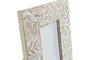 DKD Home Decor Marco Foto Hoja Fina Indio Natural Blanco Mango Cristal Decape 20 x 1.3 x 25 cm