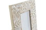 DKD Home Decor Marco Foto Hoja Fina Indio Natural Blanco Mango Cristal Decape 20 x 1.3 x 25 cm