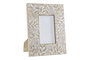 DKD Home Decor Marco Foto Hoja Fina Indio Natural Blanco Mango Cristal Decape 20 x 1.3 x 25 cm