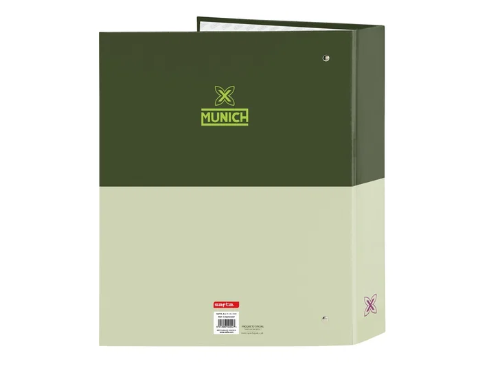 Safta Carpeta Munich 4 Anillas Lomo Ancho Bright Khaki 27x33x6 cm