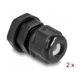 DeLOCK Prensaestopas EX M12 Negro 2 Unidades