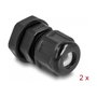 DeLOCK Prensaestopas EX M12 Negro 2 Unidades
