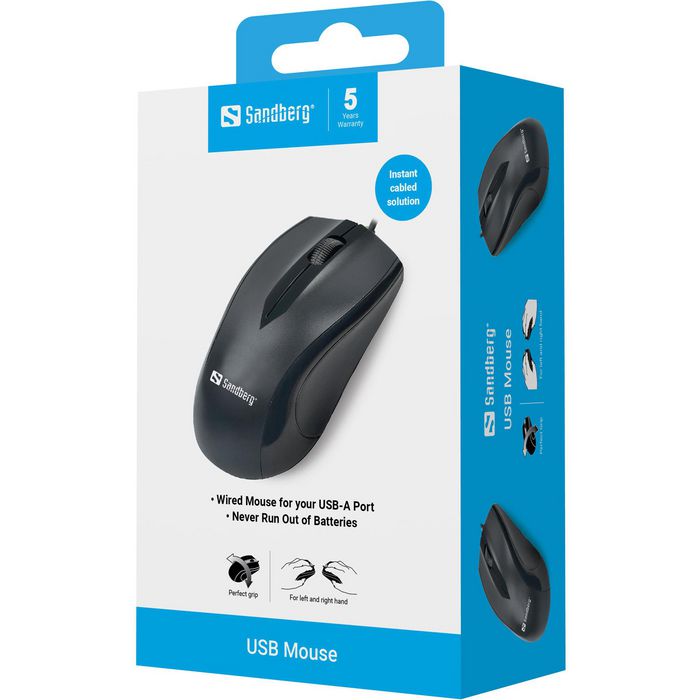 Sandberg USB Mouse Ratón Estándar de Calidad para Casa y Oficina
