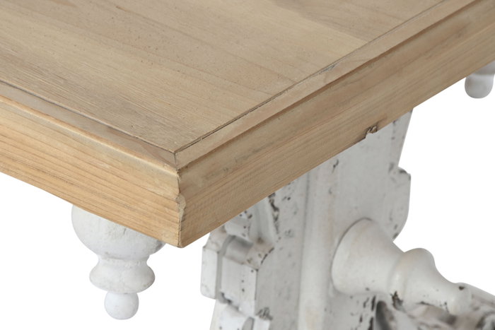 DKD Home Decor Mesa de Centro Abeto y MDF Decapé Blanco