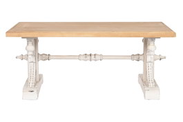 DKD Home Decor Mesa de Centro Abeto y MDF Decapé Blanco