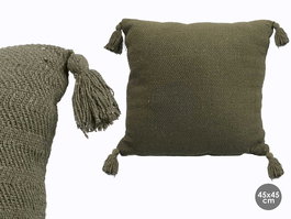 Giftdecor Cojín Pompon Verde 45 x 45 cm (Set de 8)