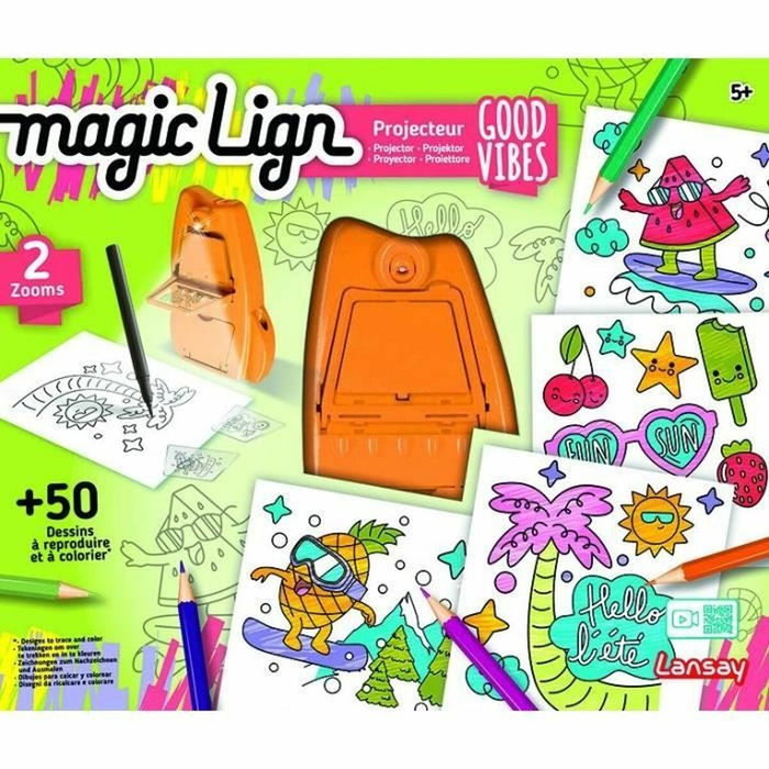 Lansay Magic Lign - Proyector de buenas vibraciones con 50 ilustraciones Lansay Magic Lign - Proyector de buenas vibraciones con 50 ilustraciones