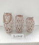 DKD Home Decor Set de 3 Portavelas Bicolor de Fibra de Papel y Metal