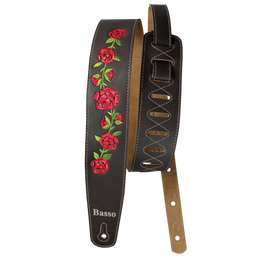 Correa Basso para Guitarra y Bajo Serie Vintage Marrón Flores