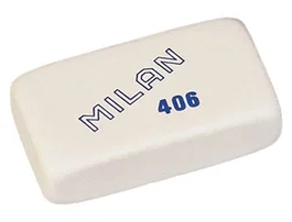 Milan Goma de borrar 406 suave miga de pan para lápiz de grafito, caucho sintético flexible, envuelta individualmente, fabricada en España