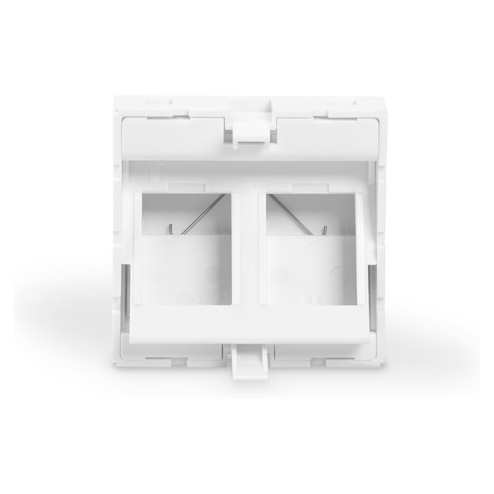 DIGITUS Adaptador de placa frontal de 2 puertos Keystone, blanco, angular DIGITUS Adaptador de placa frontal de 2 puertos Keystone, blanco, angular
