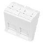 DIGITUS Adaptador de placa frontal de 2 puertos Keystone, blanco, angular
