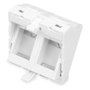 DIGITUS Adaptador de placa frontal de 2 puertos Keystone, blanco, angular