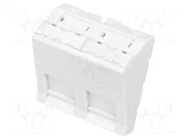 DIGITUS Adaptador de placa frontal de 2 puertos Keystone, blanco, angular