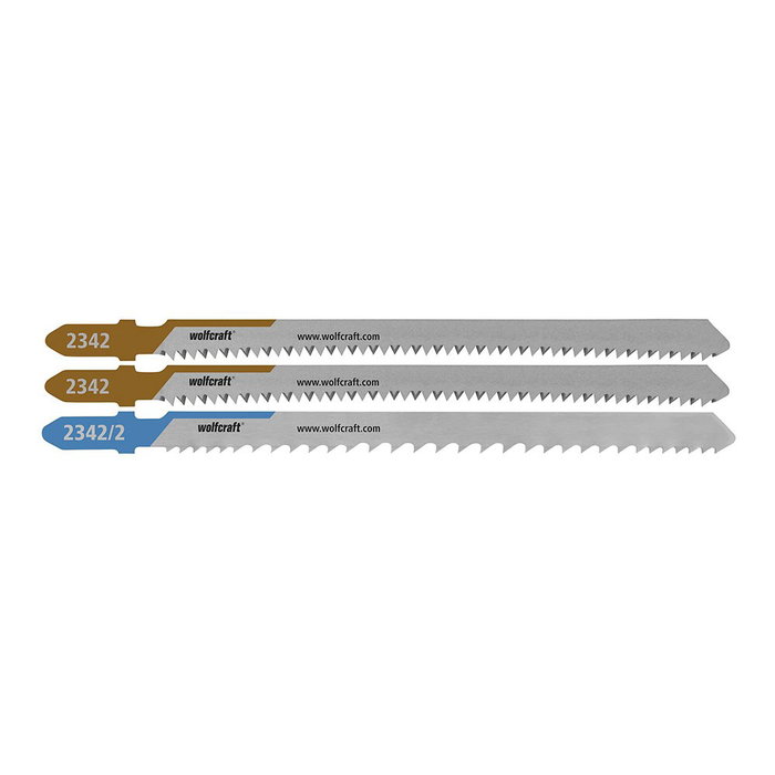 Wolfcraft Hojas de sierra de calar con vástago en T, 3 piezas Wolfcraft Hojas de sierra de calar con vástago en T, 3 piezas