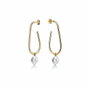 Rosefield Pendientes Liquid Pearl and Hook Dorado JLPHEG-J184
