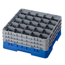 CAMBRO - 25S738-168 - Cesta de lavado 25 comp. 3 alturas - 8,7 cm Ø máx. - alt. máx. 20 cm - 50 x 50 x 22,5 cm - Azul