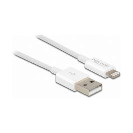 DeLOCK Cable USB de Datos y Carga para iPhone, iPad, iPod 1 m - Blanco, USB A Macho, USB 2.0, 3 A
