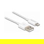 DeLOCK Cable USB de Datos y Carga para iPhone, iPad, iPod 1 m - Blanco, USB A Macho, USB 2.0, 3 A