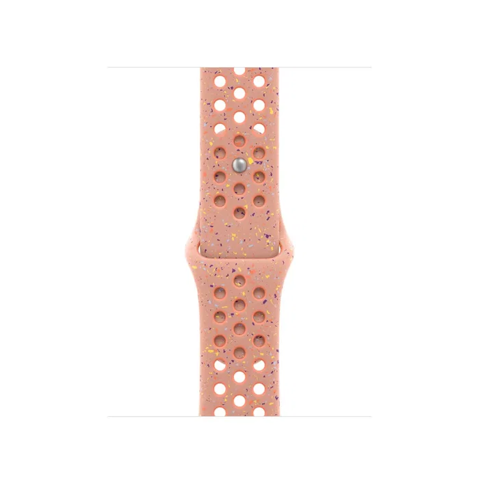 Apple MGAQ4ZM/A Banda Nike Sport Loop para Apple Watch 38/40/41/42 mm en color rosa aluminio, tamaño S/M para muñeca de 130-180 mm, grupo de rock de fluoroelastómero y aluminio