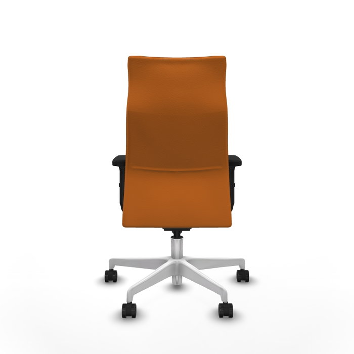 PIQUERAS Y CRESPO Sillón Albacete Naranja con Mecanismo Sincro y Base Blanca
