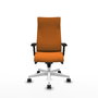 PIQUERAS Y CRESPO Sillón Albacete Naranja con Mecanismo Sincro y Base Blanca