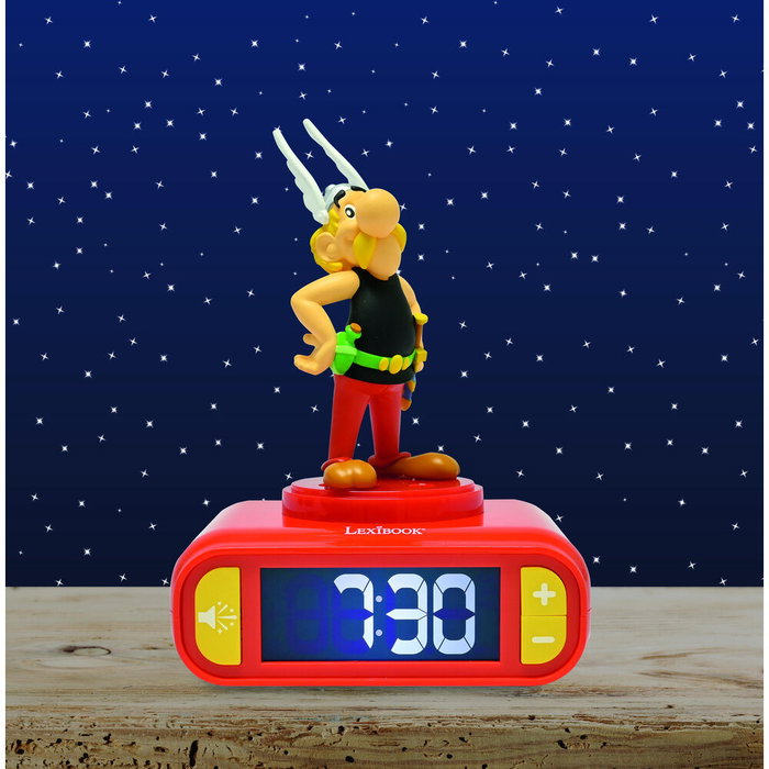 Lexibook Despertador Digital Astérix con Luz Nocturna y Sonido 3D