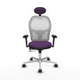 PIQUERAS Y CRESPO Silla de oficina Jorquera con mecanismo Sincro/Traslack, Morado y Blanco