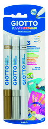 Giotto BLÍSTER 3 ROTULADORES DECOR METALLIC ORO, PLATA Y BLANCO F014700