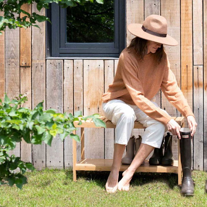 Andrea House Banqueta de bambú 80x32x47cm mu73108