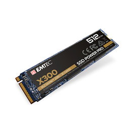 EMTEC Power Pro X300 SSD M.2 NVMe 512GB - PCIe 3.0, Lectura 1700 MB/s, Escritura 1500 MB/s, 3D NAND, para PC/Portátil, Referencia M.2 512GB