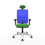 PIQUERAS Y CRESPO Silla de oficina Motilla con mecanismo Sincro, Verde y Azul