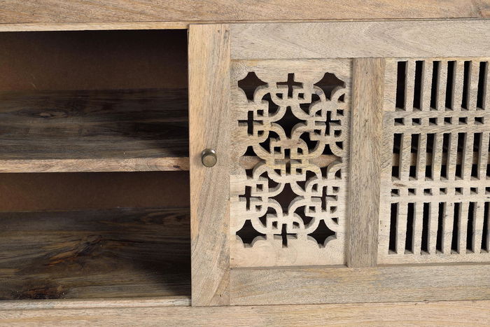 Giner y Colomer Mueble TV Madera de Mango y Metal Natural 160 cm