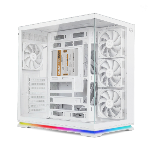 NOX Hummer Galaxy Semitorre ATX Compacta con Ventana, Tira LED ARGB, 4 Ventiladores Incluidos, Compatible con Gráficas 420mm y Refrigeración Líquida 360mm